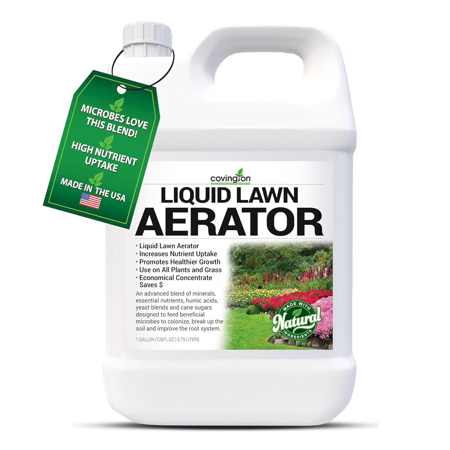 Covington Liquid Lawn Aerator (1 Gallon) – Soil Conditioner & Softener for Lawns & Gardens – Loosens Clay & Compacted Soil for Better Water & Nutrient Absorption – Liquid Aeration Concentrate