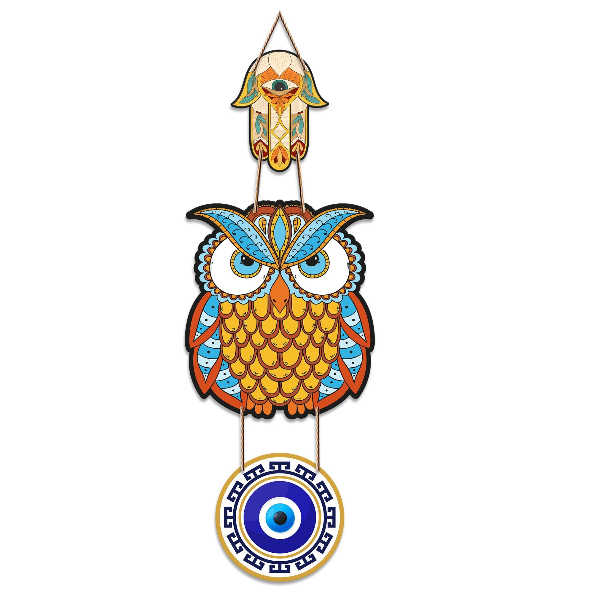 Artvibes Owl Shape Wooden Wall Hanging Luck Prosperity For Home Decor | Hamsa Hand Decoration Livingroom, Modern Artwork Item | Mdf Door Decorative (WH_8504N) (B0CJLXV38V) Amazon Price History, Amazon Price Tracker