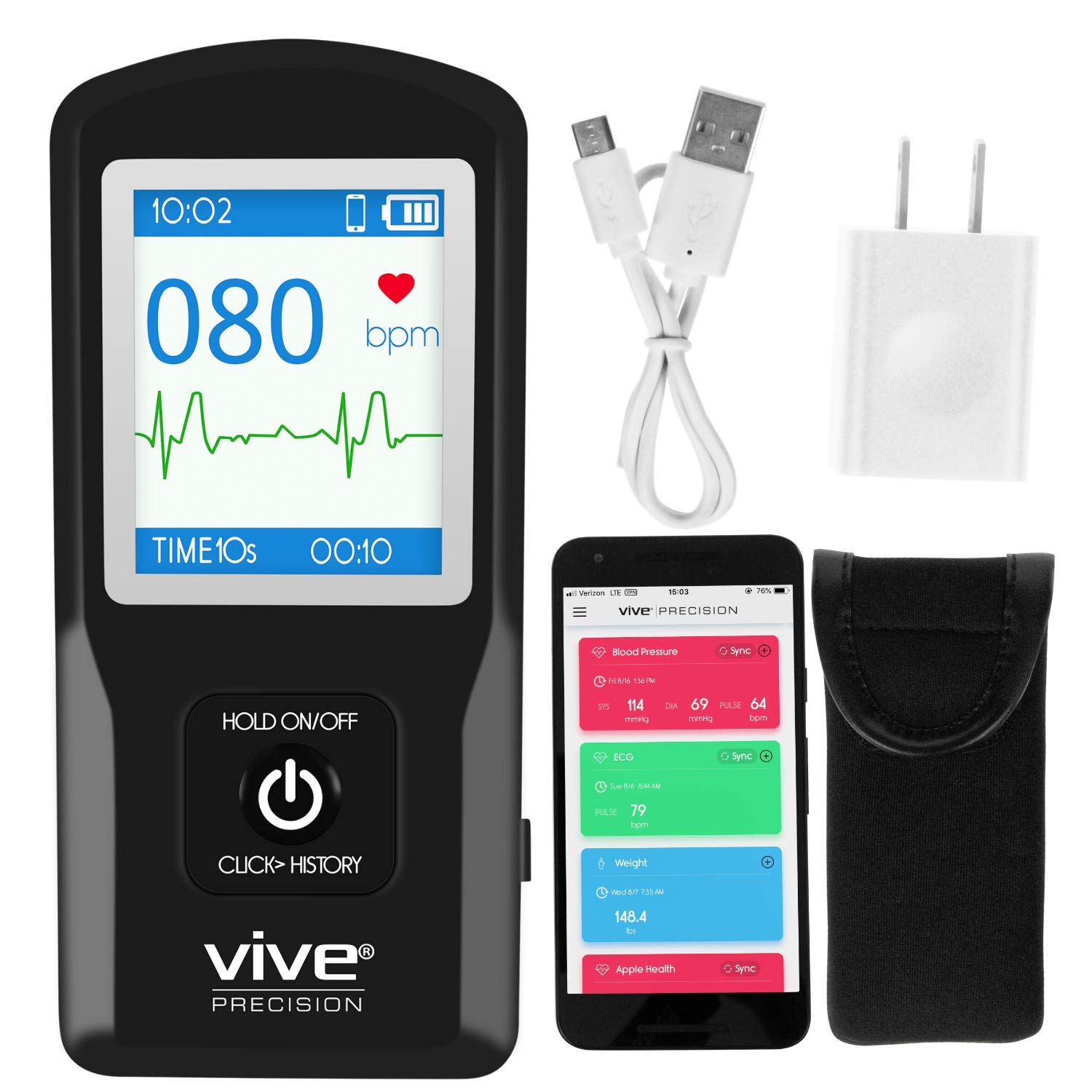 Buy Vive Precision EKG ECG Monitor (App Included) Portable Heart Rate