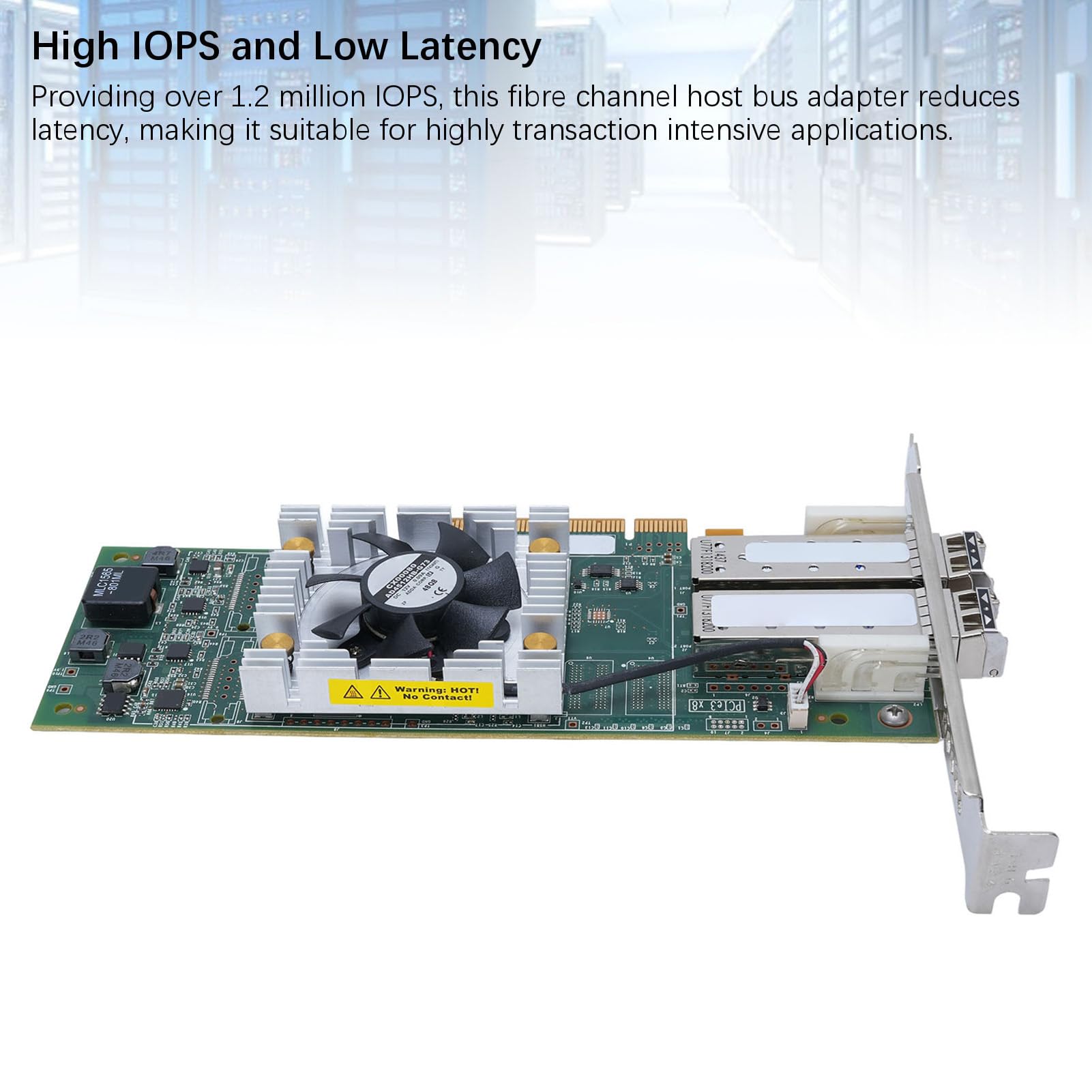 ASHATA Fiber Channel HBA, Adattatore del Bus Host PCIE 3.0 da 16 Gbps con Supporto per la Virtualizzazione, per Server Multi -processore e Macchine Virtuali