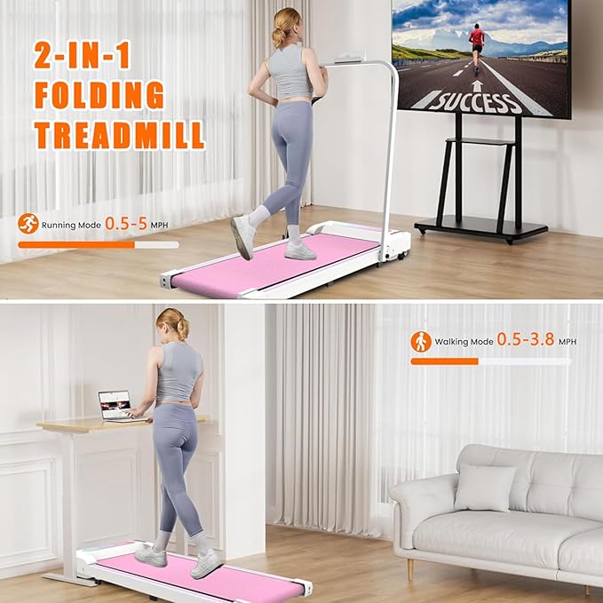 Caminadora Walking Pad con Barra, 2.5 HP, Portátil, Control Remoto miniatura 3