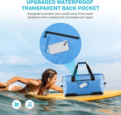 Miniatura 3 de Gonex Bolsa de lona impermeable extra grande de 40 L, 60 L, 80 L, bolsa de lona seca de viaje, bolsa resistente con correas y asas duraderas para