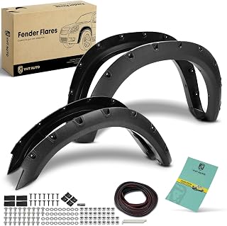 YHTAUTO Pocket Bolt-Riveted Style Fender Flares for Dodge, Textured Black
