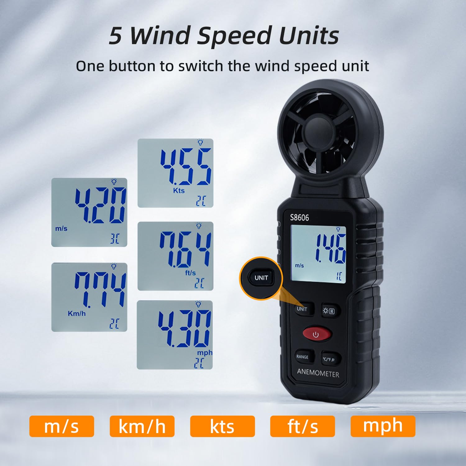 Mcbazel 3-in-1 Anemometer - Wind Speed, Temp & Chill -4