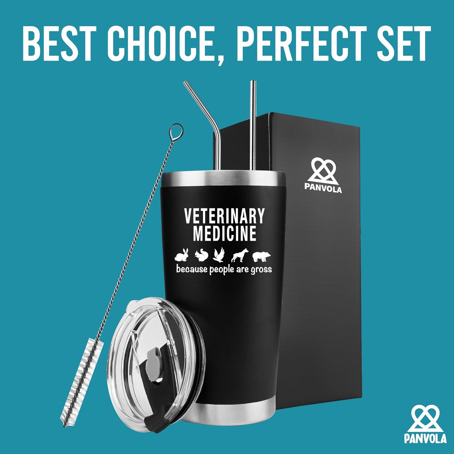Veterinary Medicine Because People Are Gross Vacuum Insulated Stainless Steel Tumbler Veterinarian Gifts Vet Practitioner Animal Doctor Pet Lover Graduation Birthday Christmas Anniversary Mug (20 oz) - Image 5