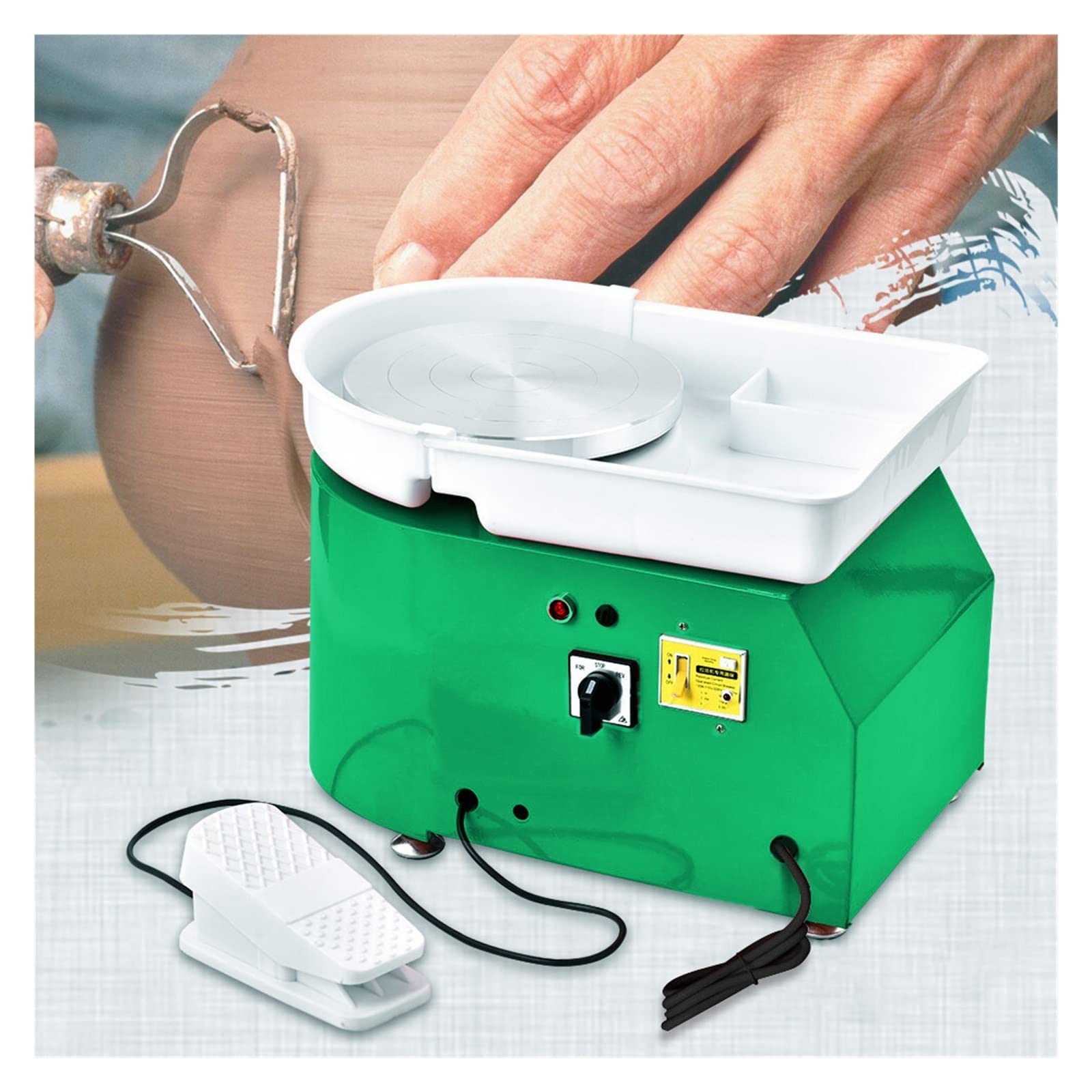 Töpferscheibe 25 cm 350 W Elektrische Töpferscheibe Keramik Maschine Fuß Pedal DIY Ton Keramik Formen Kunst Arbeit Form