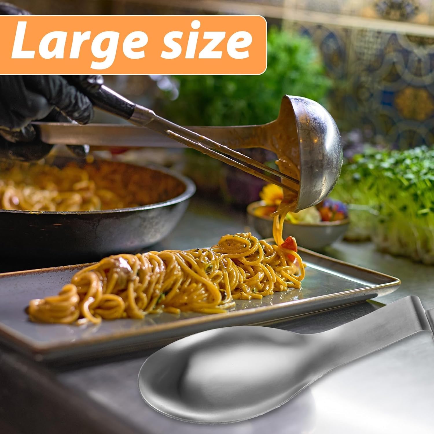 10 Pack Stainless Steel Spoon Rest Large Size Spatula Ladle Holder Heavy Duty Cooking Utensil Rest for Stove Top Kitchen Countertop Dishwasher Safe