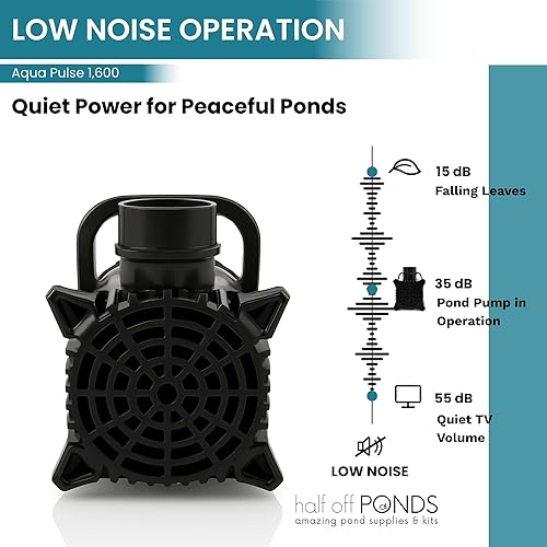 Vista 122 de HALF OFF PONDS Aqua Pulse Series - Bombas sumergibles de tracción híbrida de 550 gal/hr a 12,500 gal/hr Cable de 33 pies