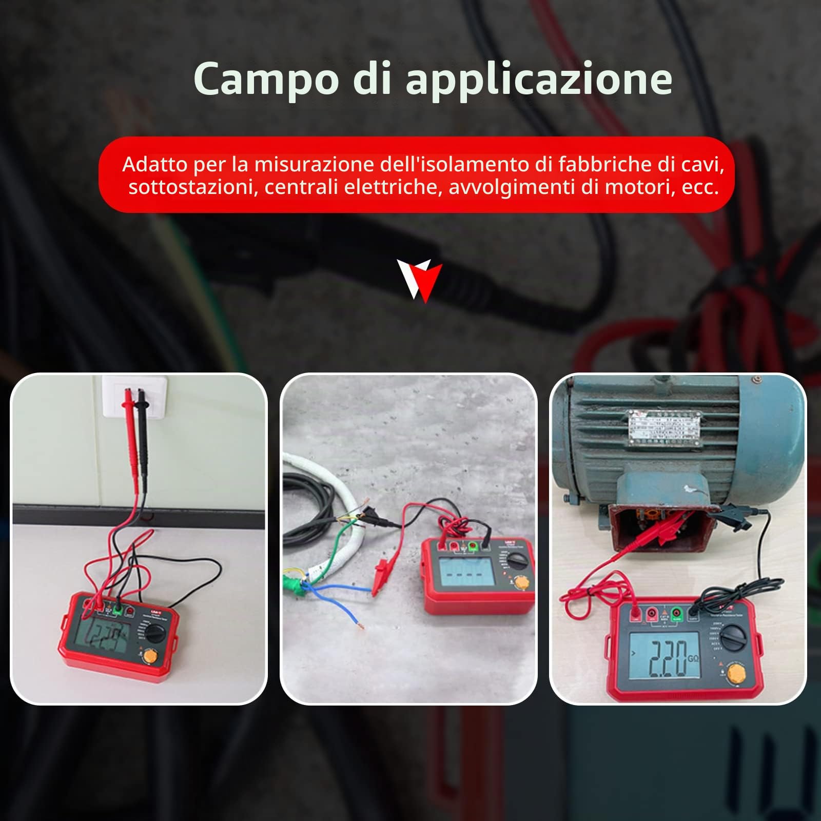 UNI-T UT502C Resistenza di Rsolamento del Display Digitale Intelligente 2500V 20.0GΩ, Gamma Automatica del Tester di Isolamento Dell'interruttore del Motore Megaohmmetro con Retroilluminazione