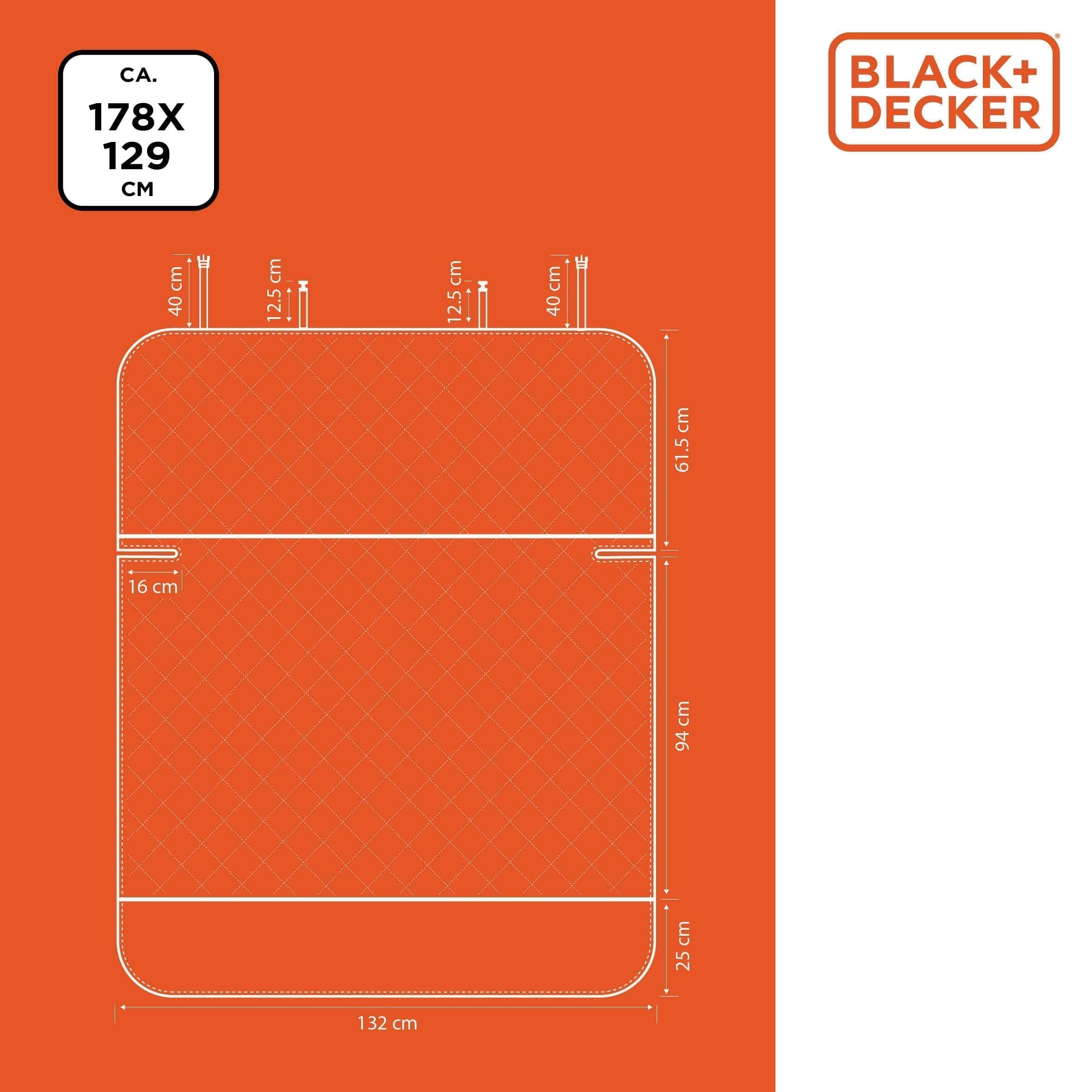 BLACK+DECKER Pokrowiec ochronny do bagażnika dla psa - uniwersalny - antypoślizgowy - odporny na działanie wody - 178 x 129 cm - czarny