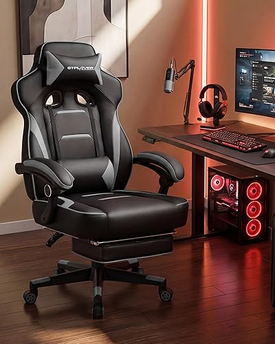 Miniatura 11 de GTPLAYER Gaming Chair with Footrest, Big and Tall Game Chair 350lb Racing Style Computer Chair, Ergonomic Executive Office Chair High Back with