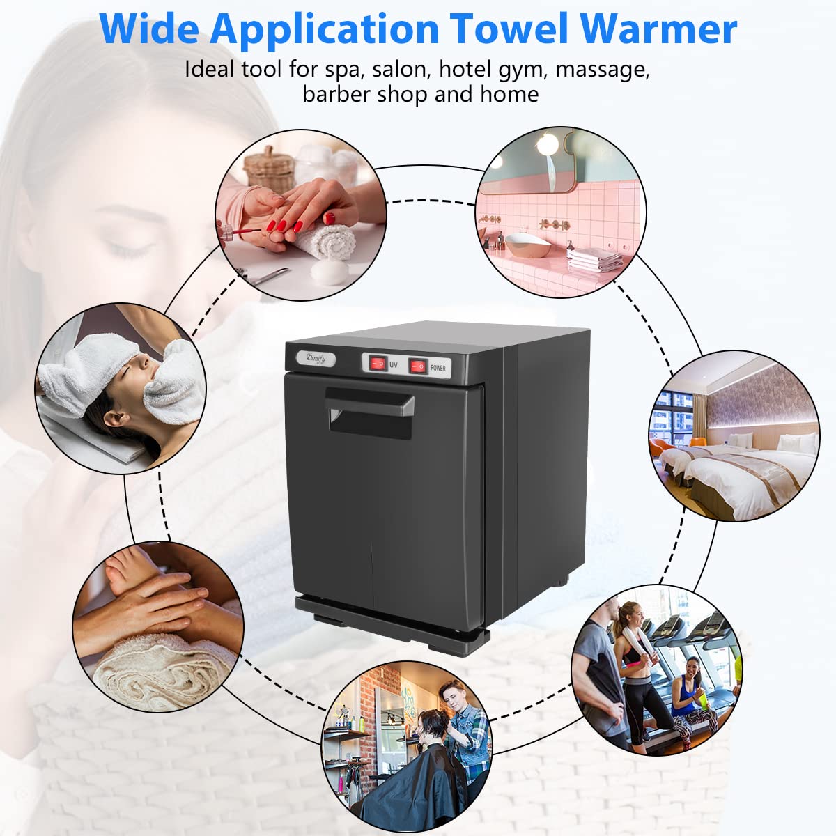 Gimify Hot Towel Warmer Cabinet 5L Mini Hot Towel Cabinet Small Towel Heater for Beauty Facial Spa Salon Massage Hotel Bathroom, Black : Beauty & Personal Care