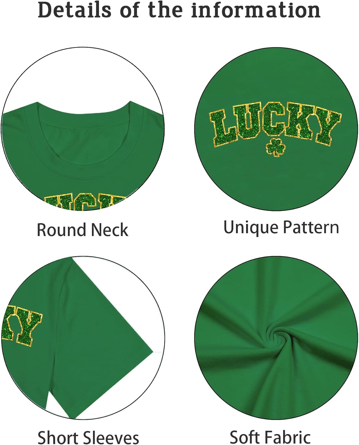 St Patricks Day Shirt Womens Lucky Shamrock Clover Print Tee Shirt Funny Irish Patricks Day Gift Tops - Image 5