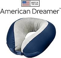 Vista 2 de American Dreamer, almohada de viaje de lujo, cómoda almohada de espuma viscoelástica para el cuello para un sueño ininterrumpido, ideal para avión