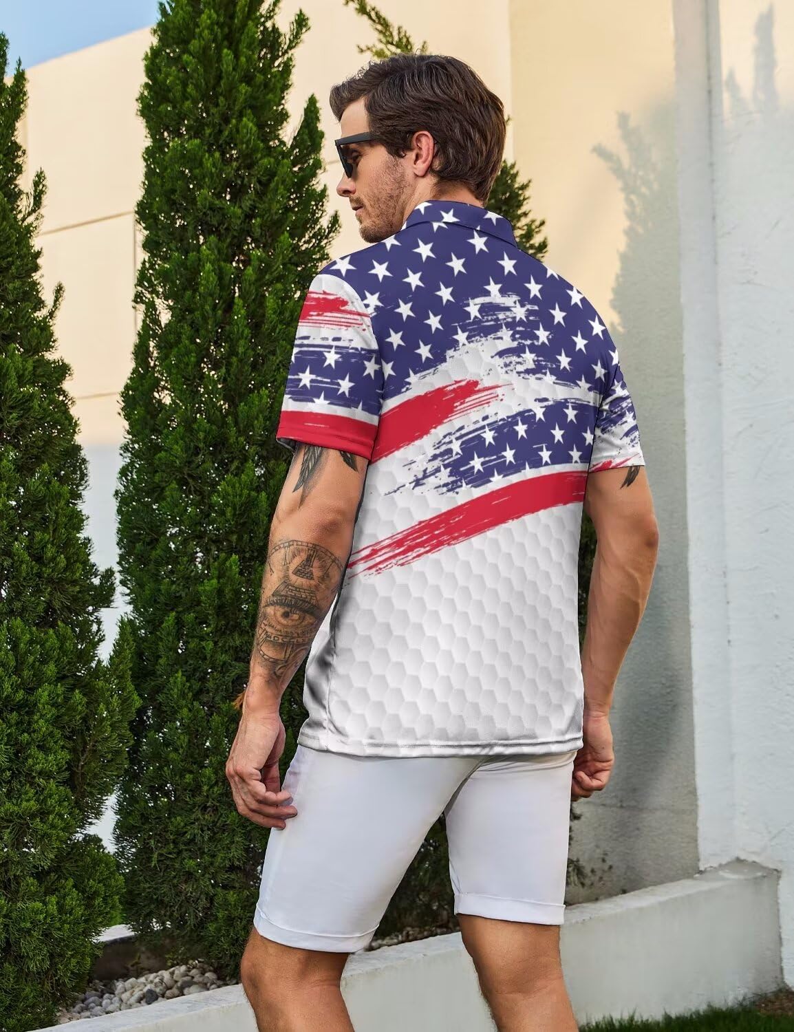 Polo divertido de manga corta para hombre, de secado rápido, para golf, absorbe la humedad, ropa deportiva