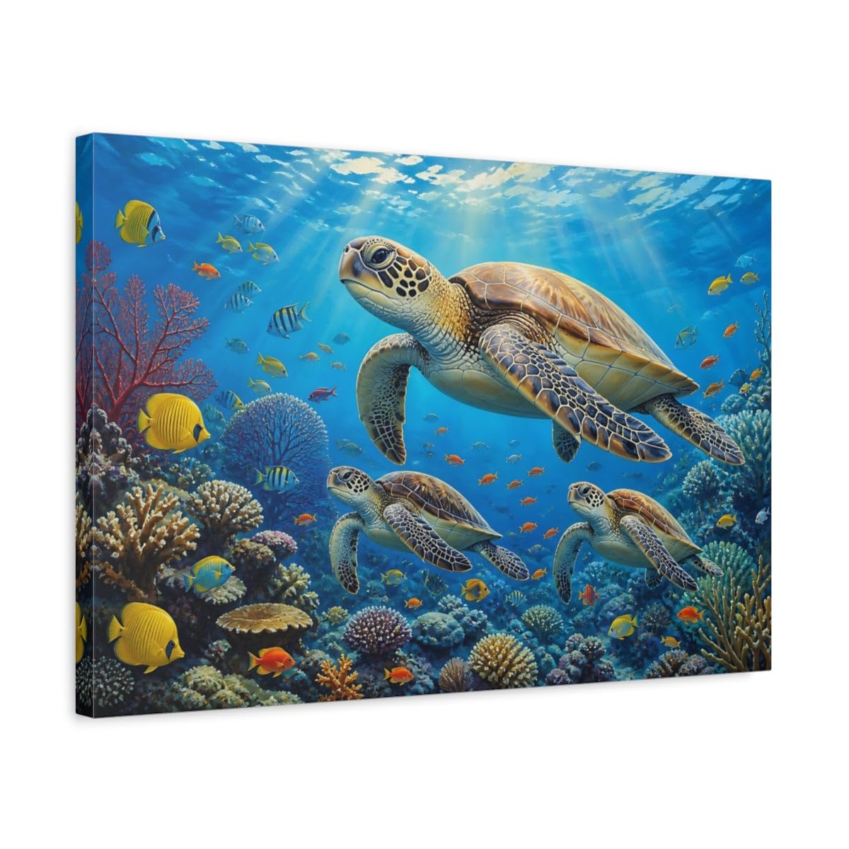 Tableau tortue de mer canvas print horizontal 60x40 cm moderne - 8