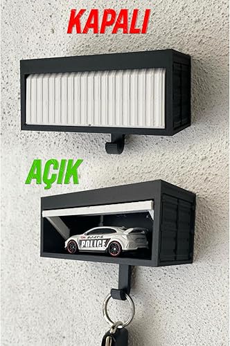 Miniatura 2 de Garage Keychain 3D Retro Style Polyurethane Keyring Car Enthusiast Gift Black Color 110x50mm Automotive Accessory - Black, 43x20 inch