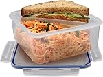 Starfrit LocknLock Plastic Divided Lunch Container - Removable Divider - 34oz/1L - Airtight & Leakproof - 4-Sided Locking Lid