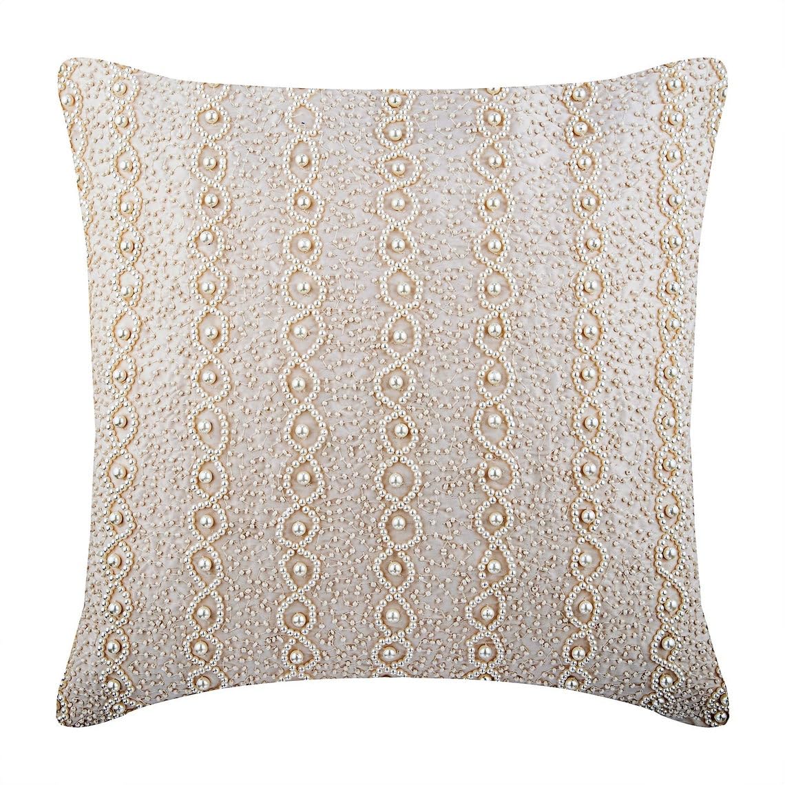 The HomeCentric Decorative Cushion Covers 45 x 45 cm Ivory, Silk Throw Cushion Covers, Cushion Covers, Modern Pillow Cover - Pearl Ivy โ image 1