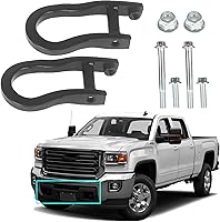 MUNIRATER 2PCS Heavy Duty Black Tow Hooks for 2014-2018 Silverado 1500 & 2016-2018 Sierra 1500, OEM 84072463 Direct Replacement Pair