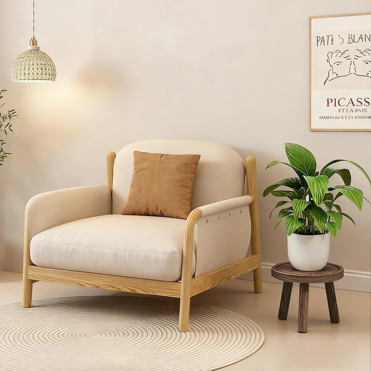 3 Pack Plant Stand Indoor Outdoor Mid-Century Modern Plant Stool Wooden Plant Pot Holder Home Decor for Gardening Living Room,Balcony,Office (Heavy Burnt Color, 3 Pack)