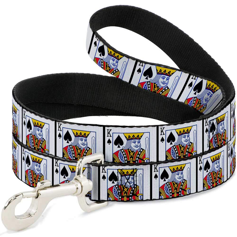 Laisse pour chien robuste motif King of Spades, finition premium Buckle Down 3,8 cm