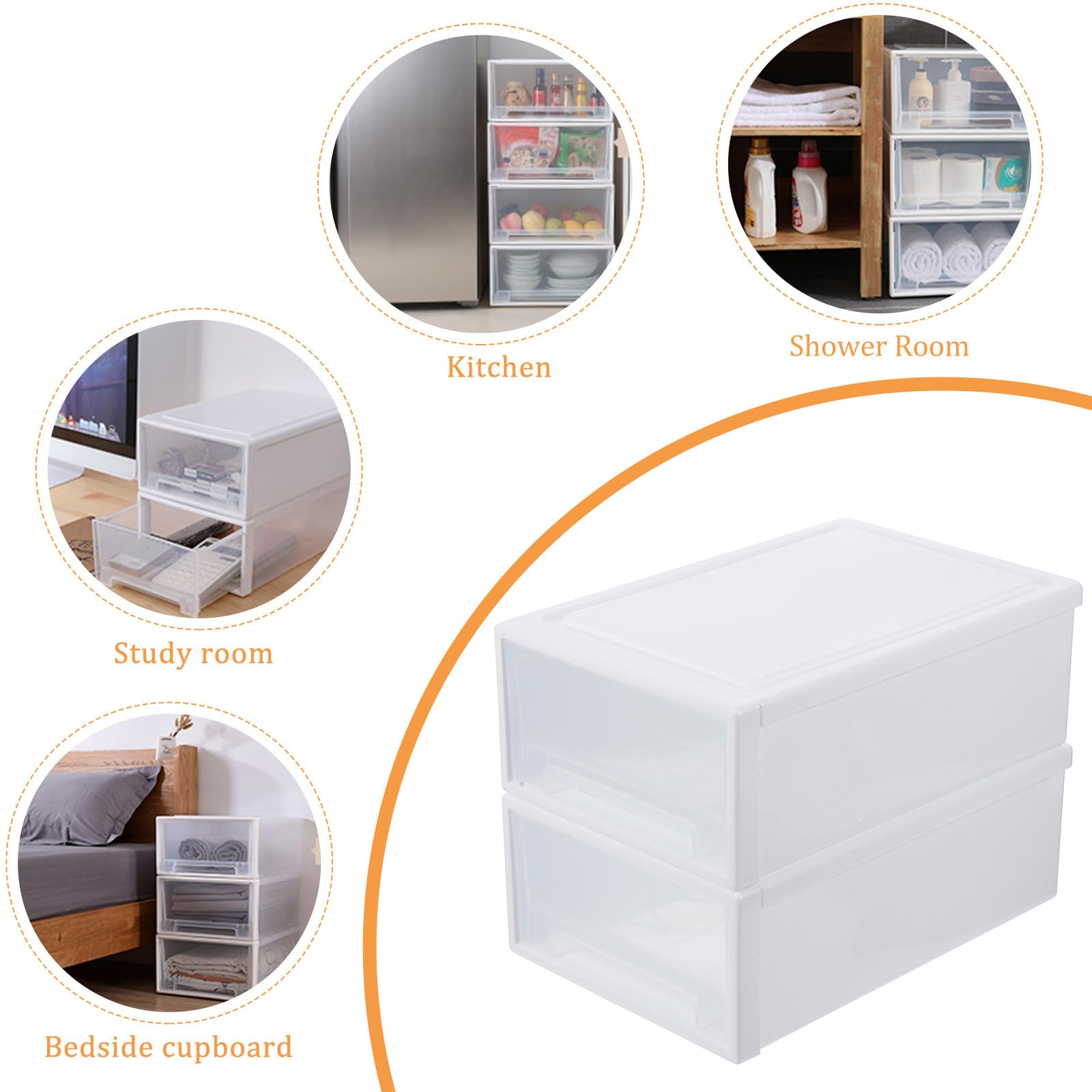 Contenitore Cassetto Armadio Plastica Trasparente 5#l 2 Pezzi