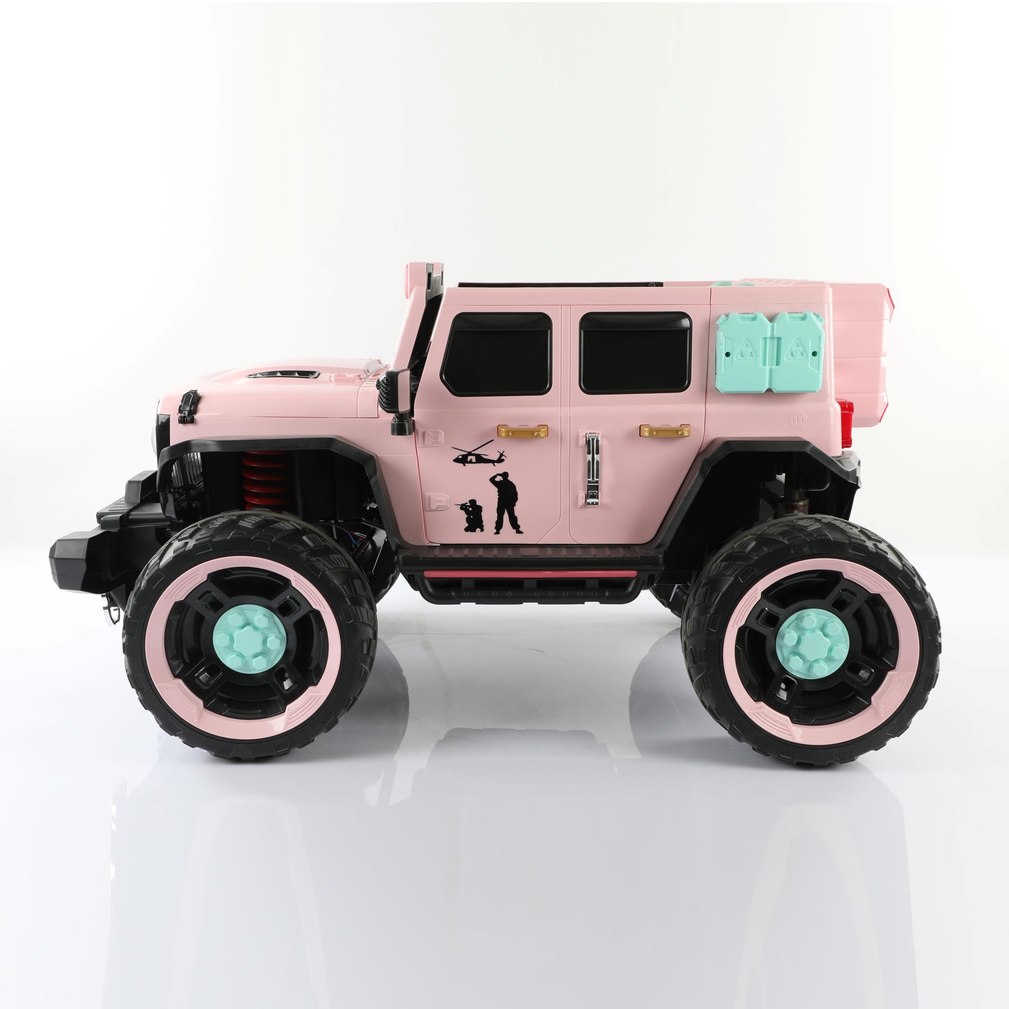 AUTO ELETTRICA PER BAMBINI MACCHINA SUV JEEP 2 POSTI 4WD 12V CON TELECOMANDO USB MP3 (Rosa)