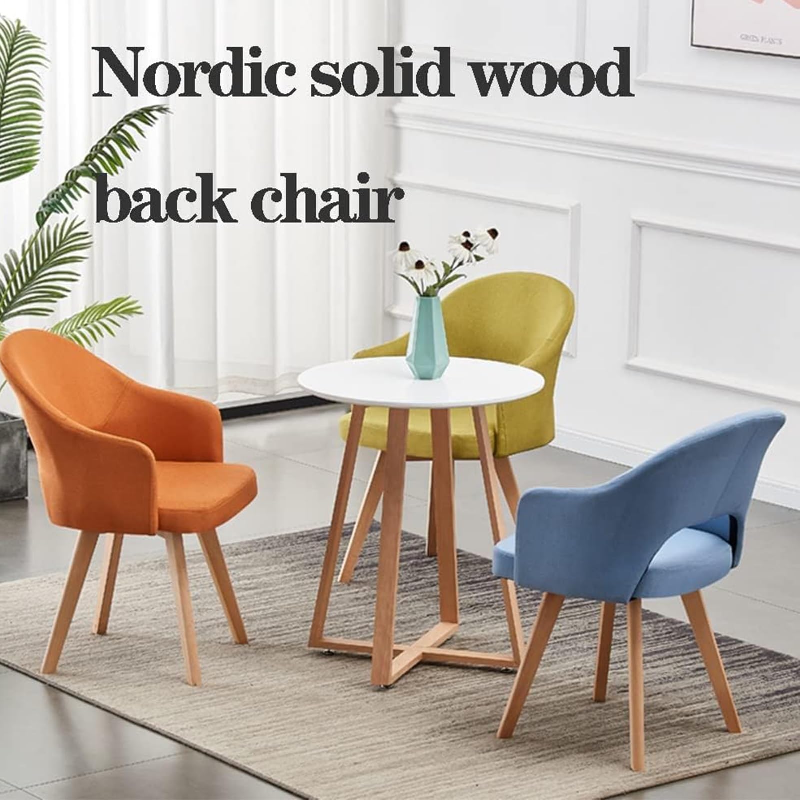 Sedie da pranzo imbottite girevoli a 360°, con gambe in legno massello, eleganti poltrone per camera da letto e sala da pranzo, design moderno con schienale cavo