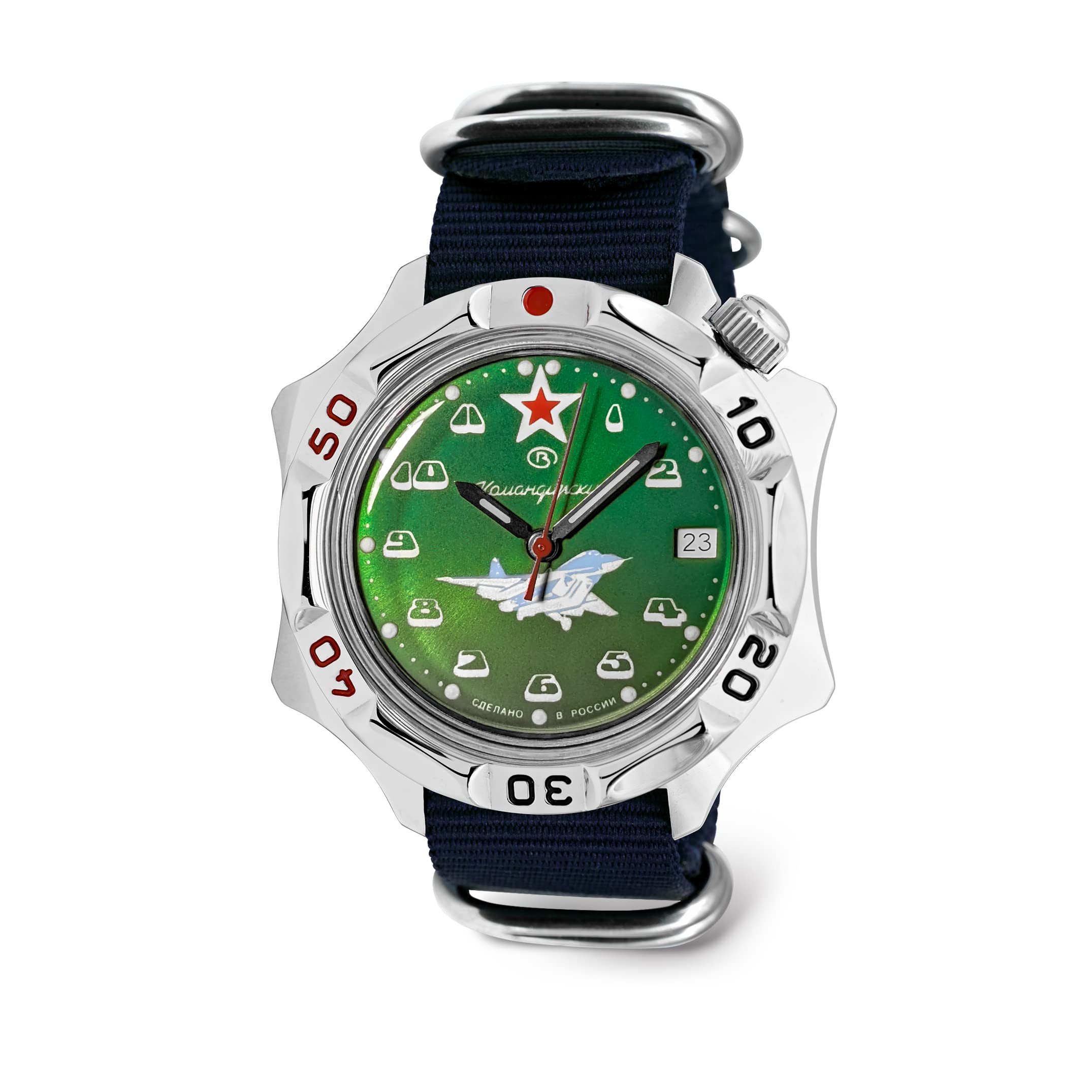 Vostok | Komandirskie MIG-29 Fulcrum Fighter Commander Russian Air Force Military Mechanical Wrist Watch | Fashion | Business | Casual Mens Watches | Model Series 124
