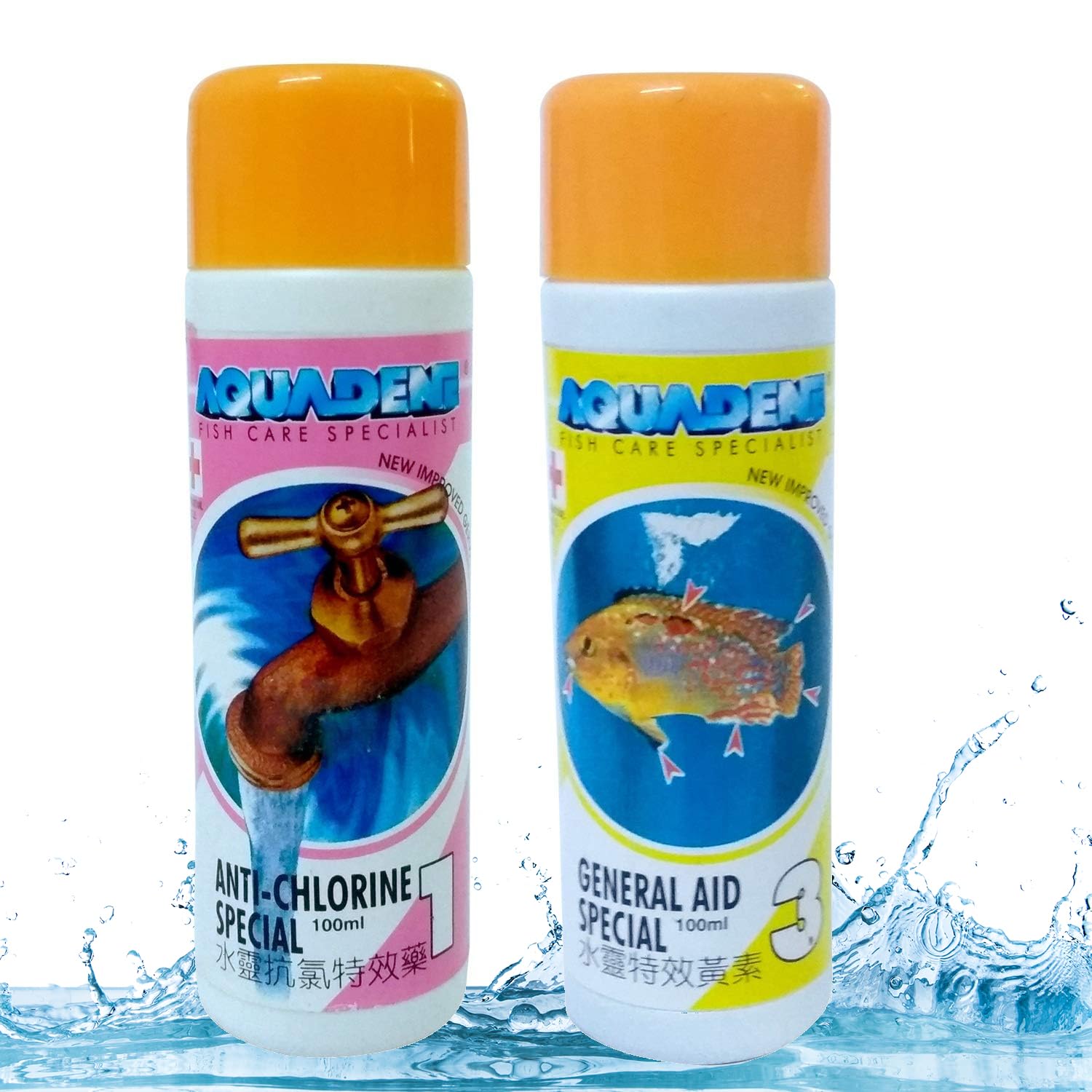 Jainsons Pet Products Aquadene Aquarium Fish Care Special Freshwater and Saltwater Effective Treatment for Fish Tank (100 ML, Anti-Chlorine, General AID)