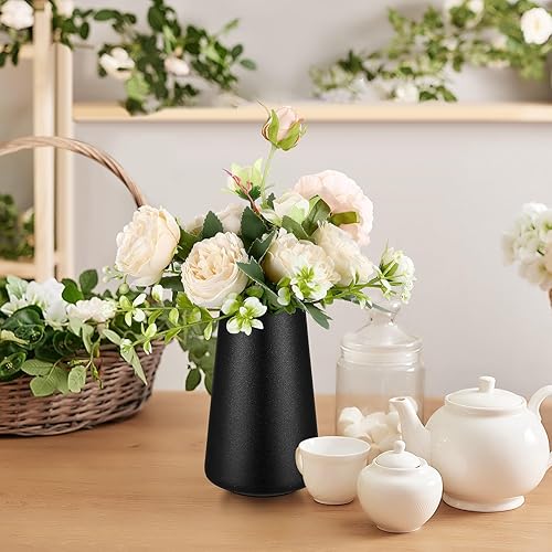 Miniatura 4 de Jarrón de cerámica simple para flores, plantas, jarrones mate para estante de mesa moderno, decoración del hogar, sala de estar, oficina,