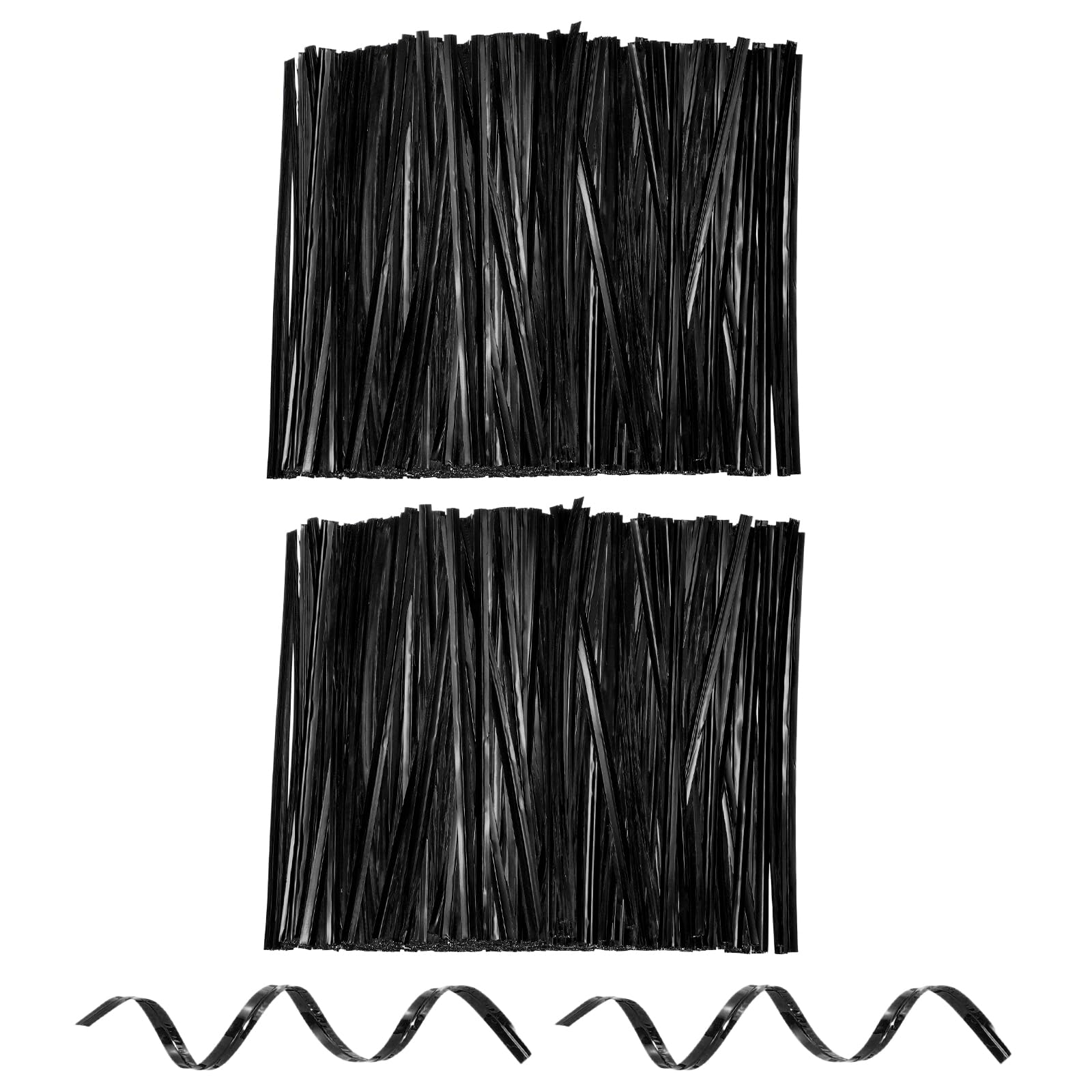 sourcing map 1600pcs Bag Twist Ties 120mm Reusable Metallic Twist Ties Wire Cable Ties Plastic Bag Sealers for Party Bread Candy Cake Present Supplies, Black