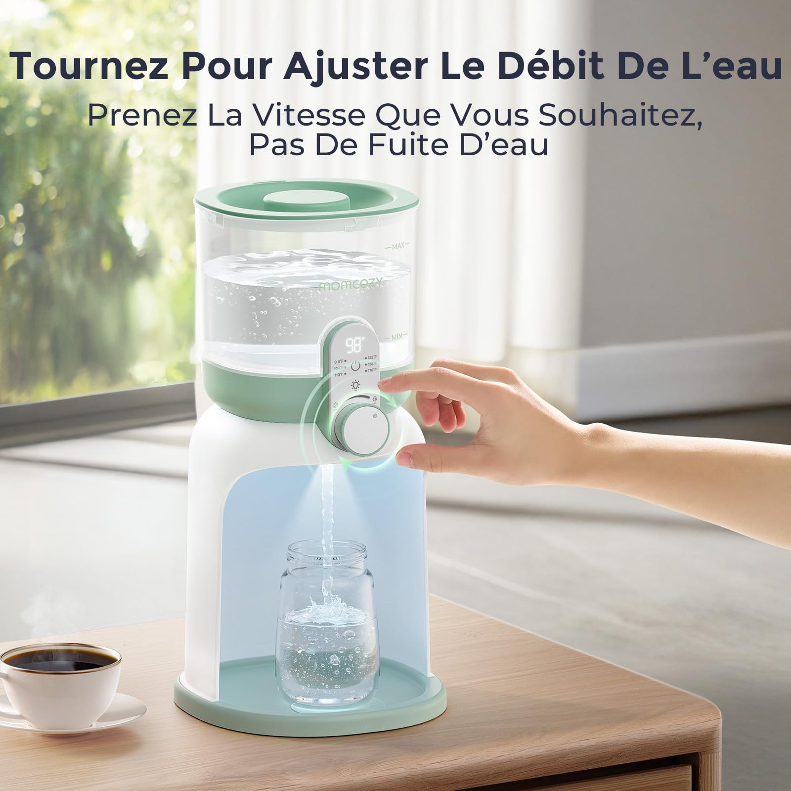 Momcozy Chauffe-Biberon, Double Veilleuse, 1685ml, 6 Températures, Précis | Instantané, Distributeur, Allaitement, Bébé, Nouveau-né, Nuit, Préparation lait, Réservoir, Compact, Cadeau, Hygiène, Voyage