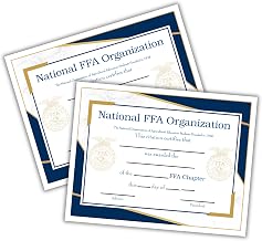 National FFA Chapter Certificate of Membership Students 30pk 8.5x11” Award Participation New Advisor Chapter Agricultural President