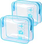 2 Pack TSA Approved Liquids Bags Pink Travel Toiletry Bag Waterproof Carry-on Toiletries Bag with Zipper for Women Men Airport Airline