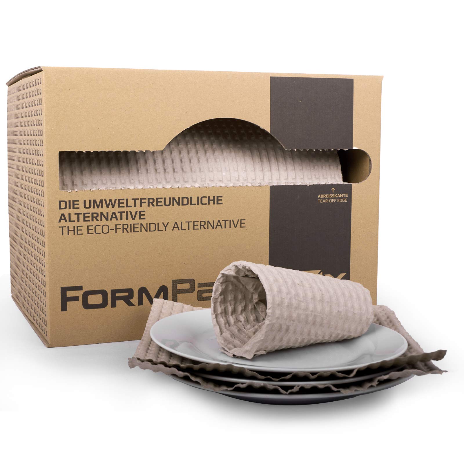 Sprick FORMPack Box 350 mm x 55 lfm | 20 Stück, Luftpolsterpappe 125 g Recyclingpapier | Noppenpapier Packpapier Spenderbox | Polsterpapier Stopfpapier für Paketversand