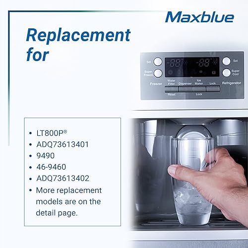 Miniatura 4 de Maxblue Filtro de agua para refrigerador ADQ73613401, repuesto para LG® LT800P®, ADQ73613402, ADQ73613408, ADQ75795104, Kenmore 9490, LSXS26326S,