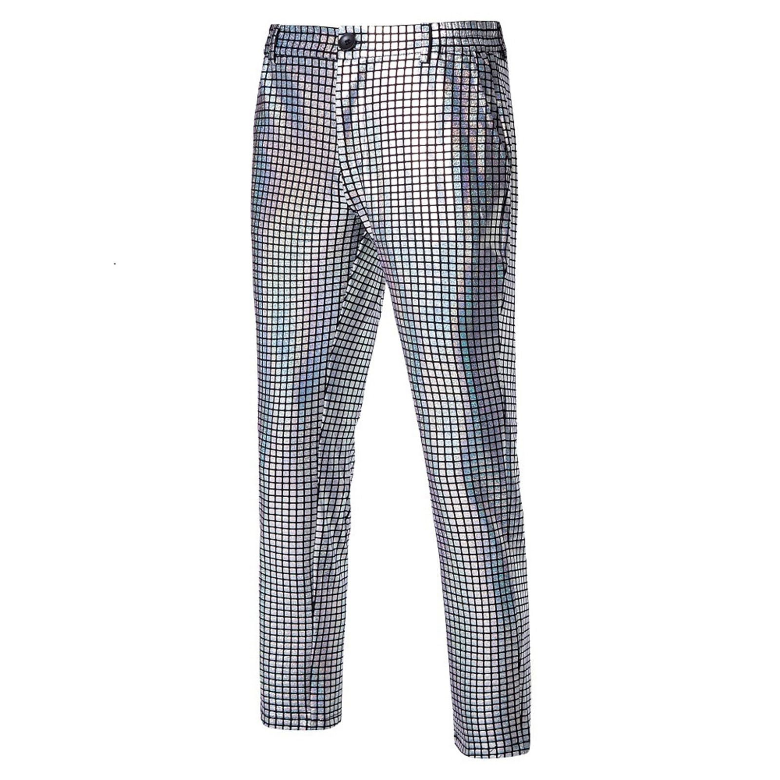 Anzug Herren 2 Teilig Disco Sets Glitzer Jacke und Hose Metallic Glänzende Pailletten Anzüge für Discokugel Party Karneval Kustüm Hochzeit 70er 80er Jahre Outfit Mottoparty Elegant Herrenanzüge