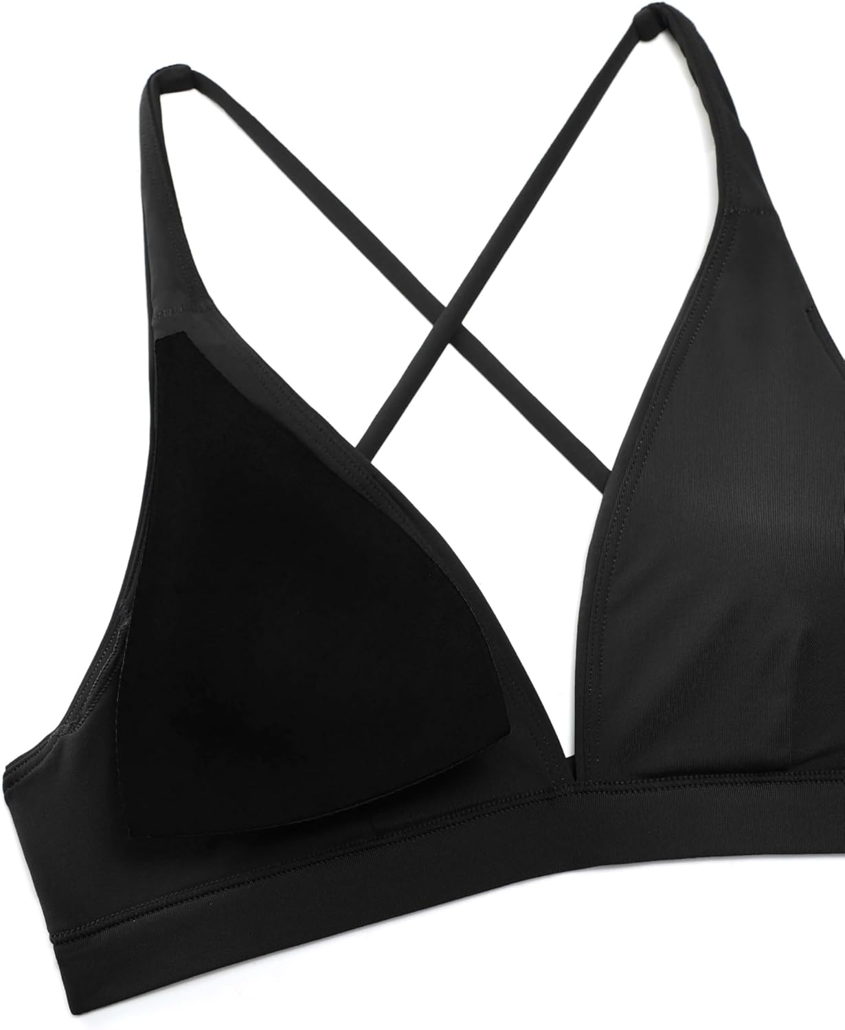 CRZ YOGA Deep V Neck Bikini Tops for Women - Padded Criss Cross Back Triangle Sexy Swim Bathing Suit Bra - Image 6