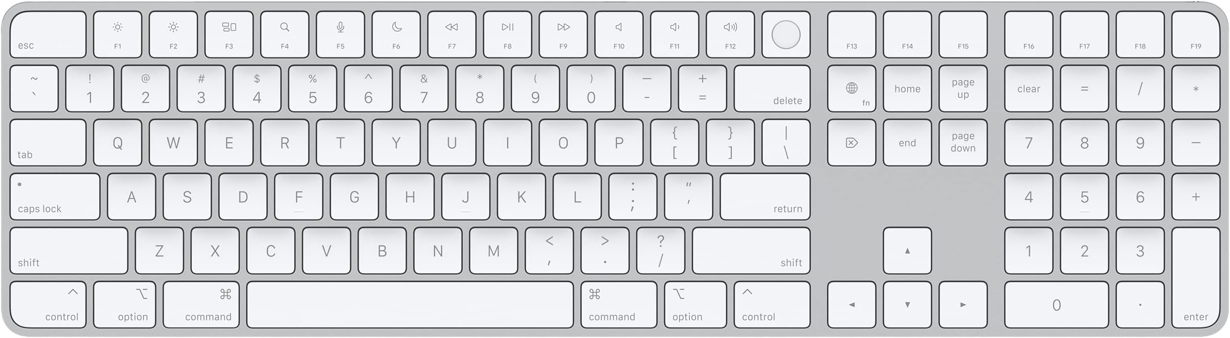 Apple Magic Keyboard with Touch ID and Numeric Keypad US English - Silver ((for Mac with Apple Silicon Running macOS 11.4 or Later)