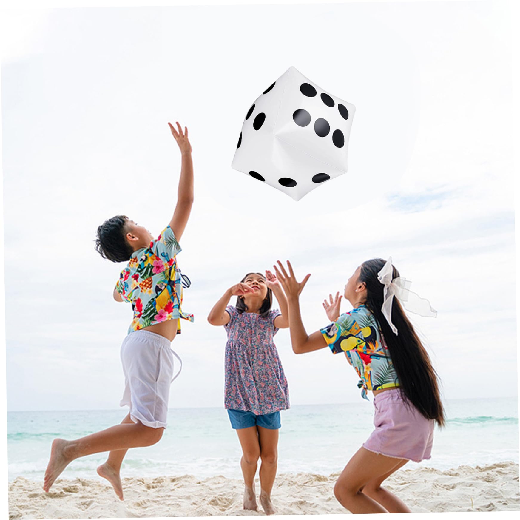 Dadi gonfiabili 2 pezzi 11,8x11,8 pollici Dadi grandi Dadi gonfiabili grandi in PVC per giochi di società in piscina per interni ed esterni Dadi gonfiabili bianchi Dadi grandi Dadi grandi Giochi di so
