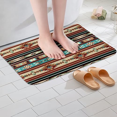 Miniatura 2 de Alfombra de área de decoración occidental, alfombra de baño azteca, vaquera, estilo vaquera, del suroeste, para niños y niñas, rústica, decoración