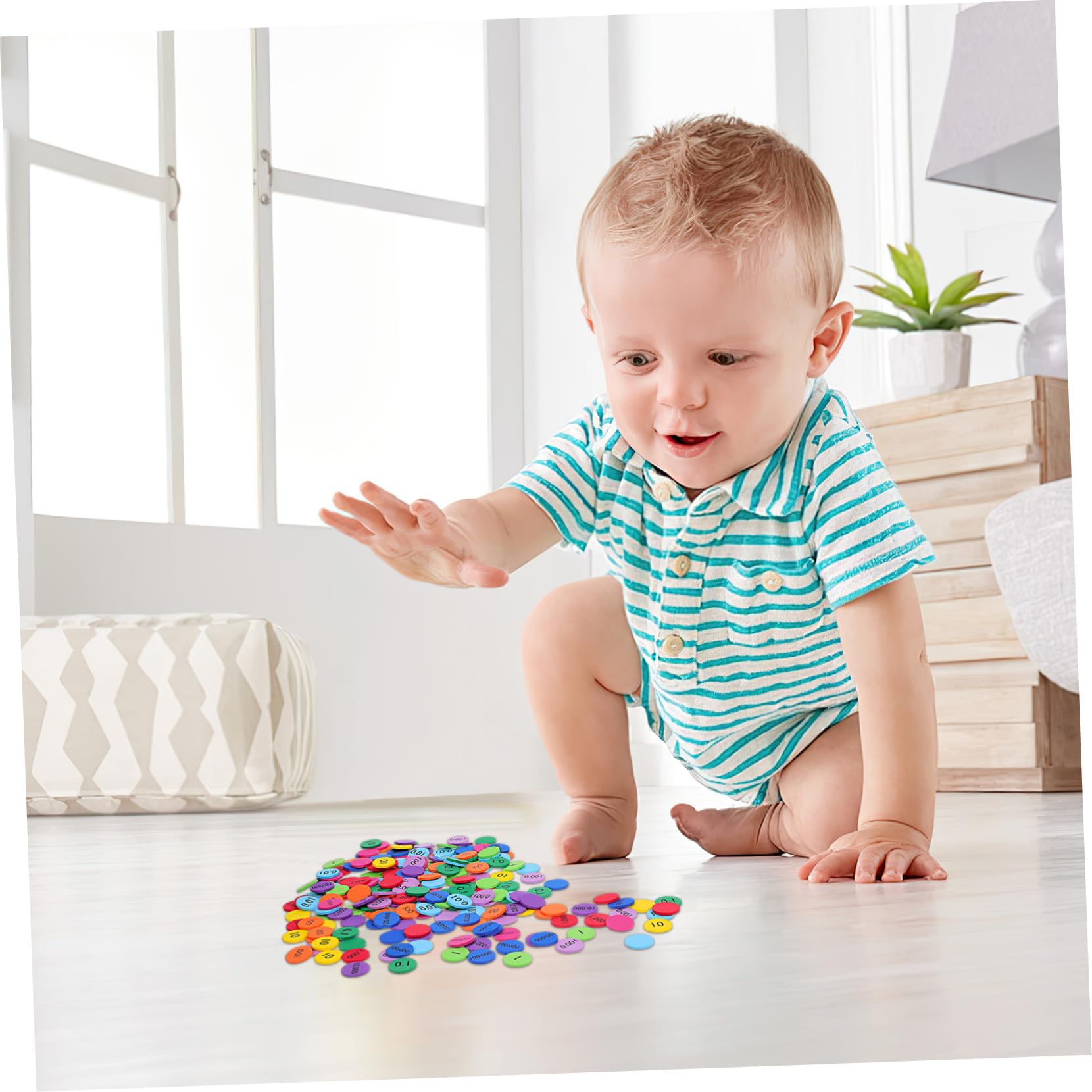 5 Set Dischi Posizionale Colorati in Eva Kit Didattico Per Apprendimento Matematica Educativo Per Dischi Numerici Resistenti E Sicuri 300 Pezzi*5