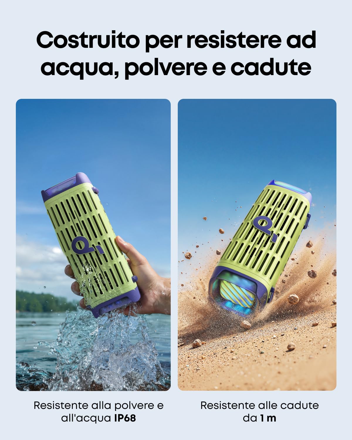 Soundcore Boom 3i de Anker, Altavoz Bluetooth de Exterior, IP68, Flotante, Resistentes al Agua Salada, BassUp 2.0, Altavoz portátil de 50 W, Bluetooth 5.3, 16 h, TWS, Kayak/Pesca/Camping