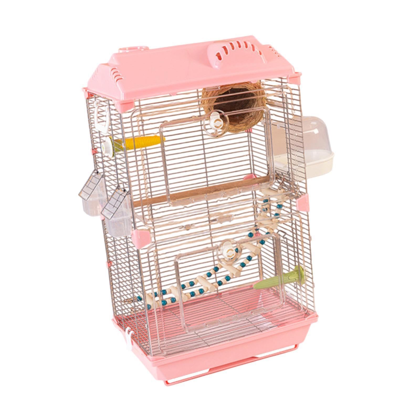 Gabbia per uccelli artigianale, nido per pappagalli, ara, con supporto, accessori, facile manutenzione e buona ventilazione, robusta e portatile, mangiatoia per uccelli,
