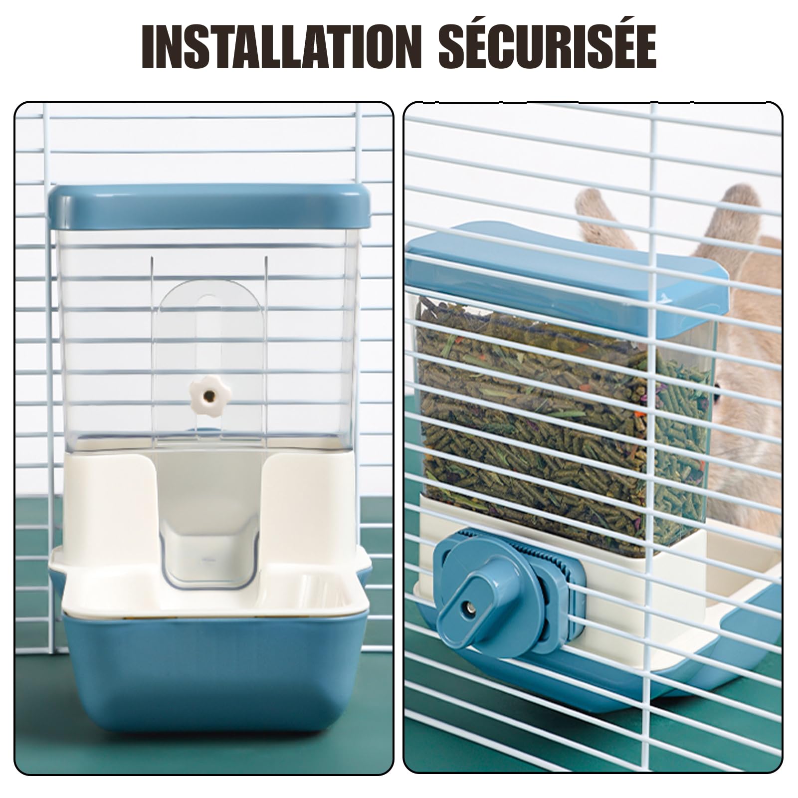 Distributeur Automatique de Nourriture pour Animaux 800ml sans Alimentation Réglable Gris
