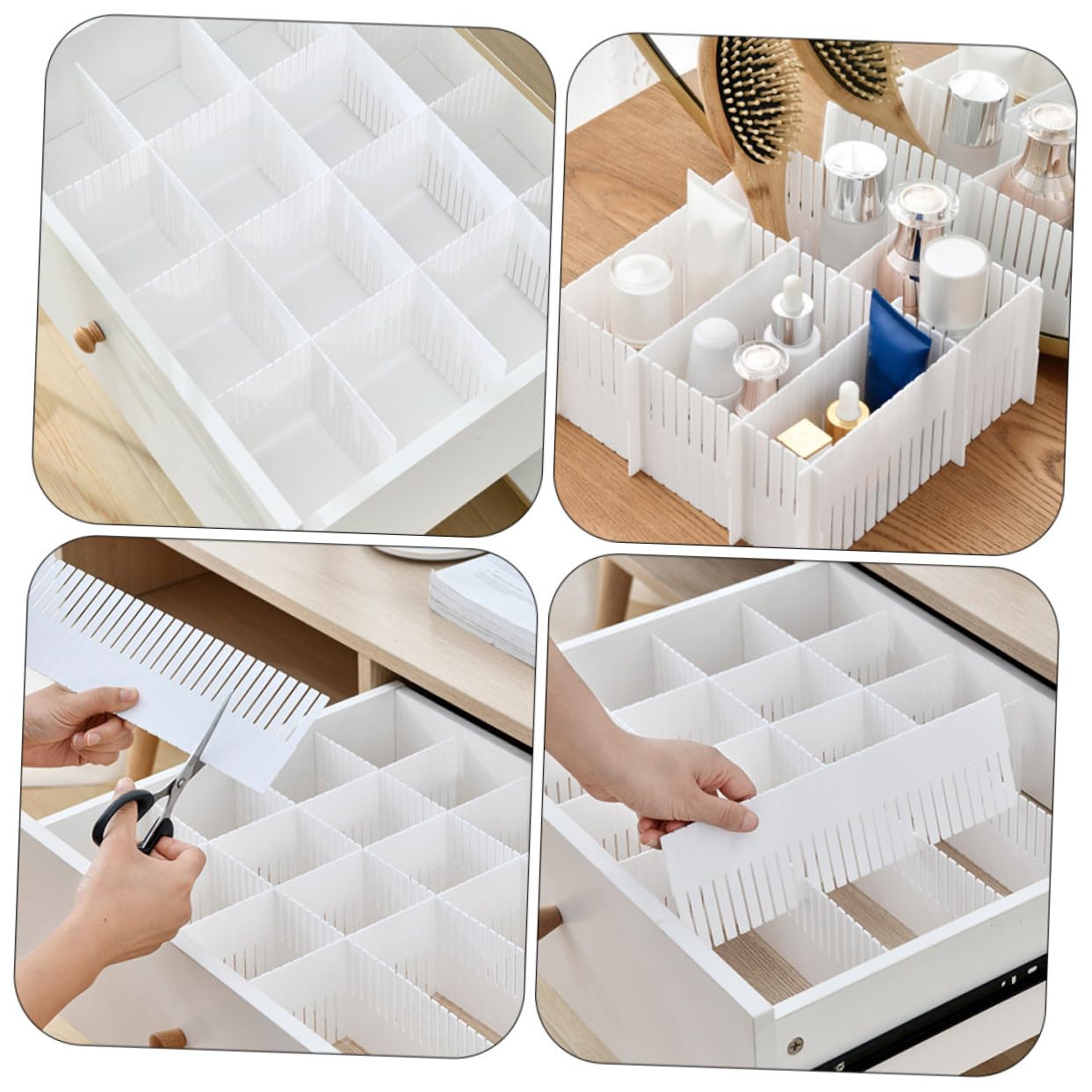 10 piezas Divisores Ajustables para Tableros Organizadores Multifuncionales para Armarios y Dormitorios Diseño Práctico para Almacenamiento Ordenado y Combinación