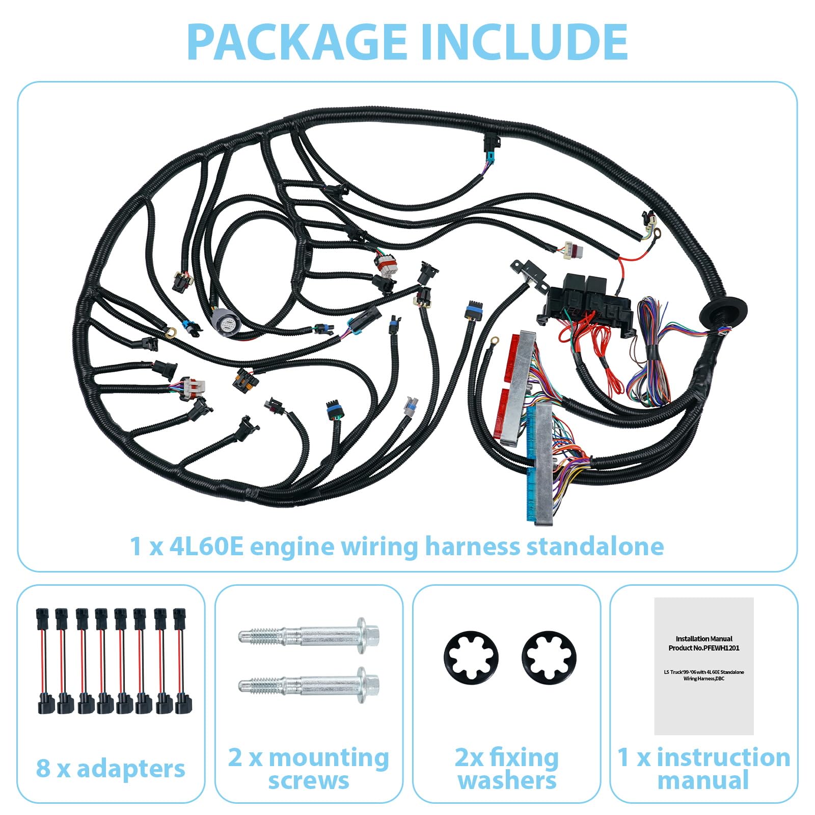 4L60E Standalone Harness Drive By Cable Standalone LS Swap Wiring - Foto 3