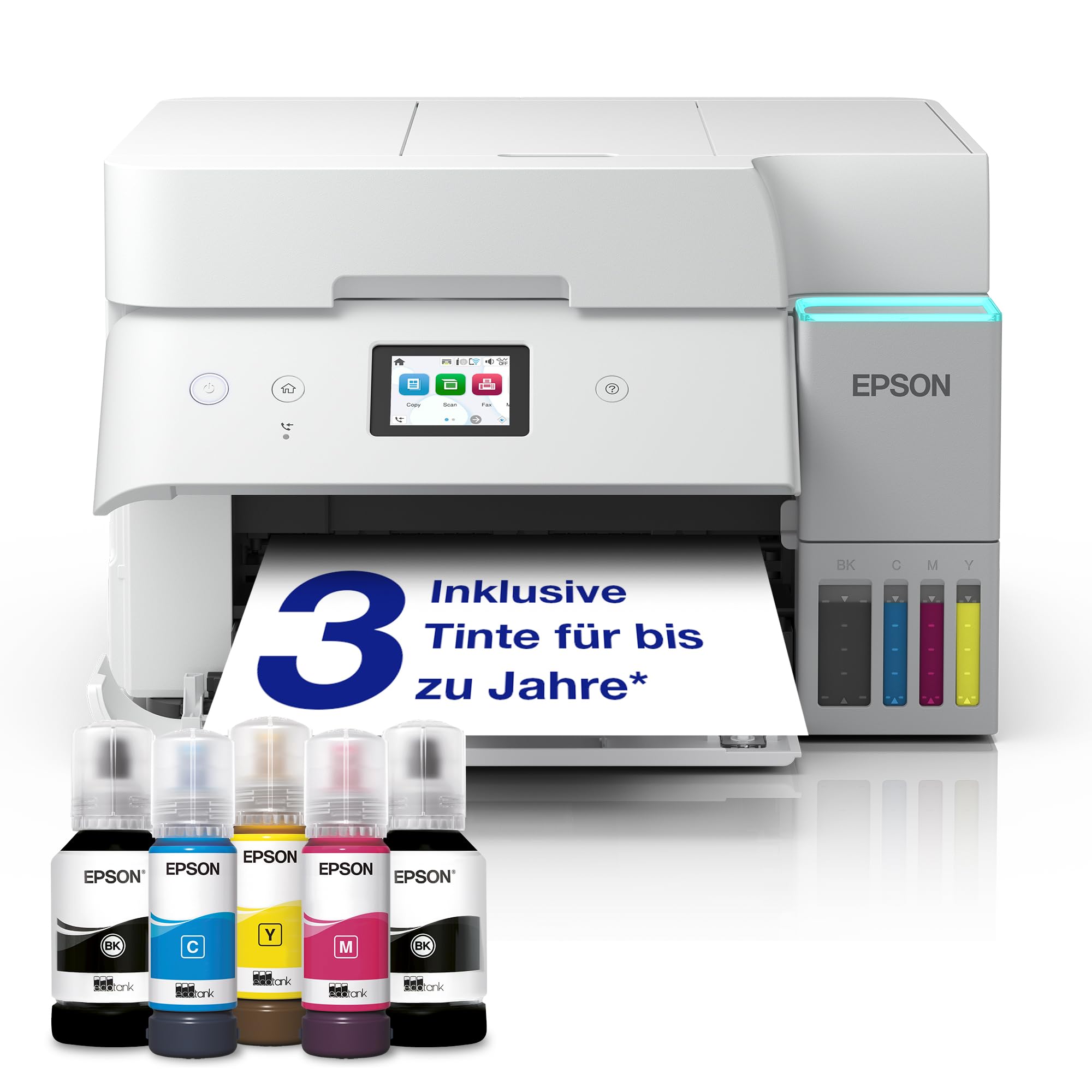 AKTION: EPSON EcoTank ET-4956 4 in 1 Tintenstrahl-Multifunktionsdrucker weiß mit 60 Euro CashBack